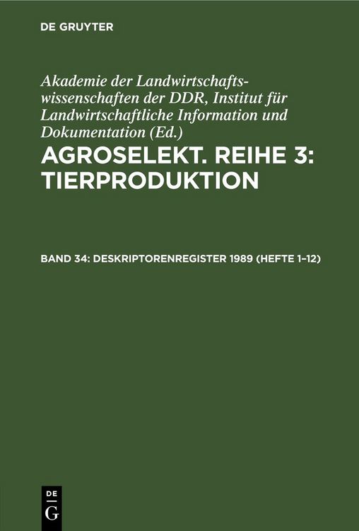 Produktbild: Deskriptorenregister 1989 (Hefte 1&ndash;12)