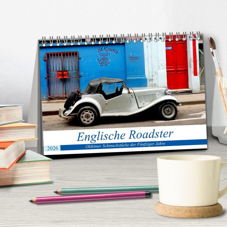 Produktbild: Englische Roadster - Oldtimer Schmuckst&uuml;cke der F&uuml;nfziger Jahre (Tischkalender 2026 DIN A5 quer), CALVENDO Monatskalender