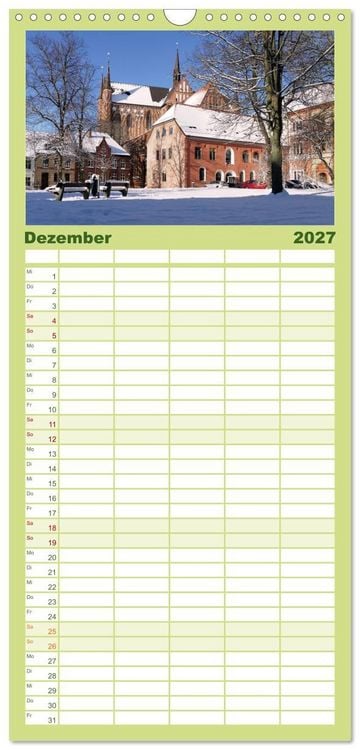 Produktbild: Familienplaner 2027 - Unser sch&ouml;nes Wismar mit 5 Spalten (Wandkalender, 21 x 45 cm) CALVENDO