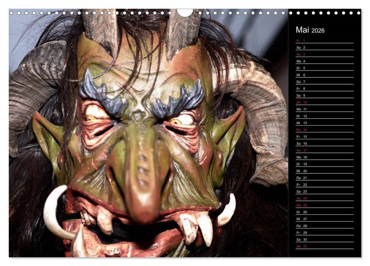 Produktbild: Krampus Kalender 2026 (Wandkalender 2026 DIN A3 quer), CALVENDO Monatskalender