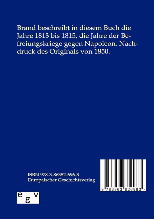 Produktbild: Der Befreiungskrieg von 1813, 1814 und 1815