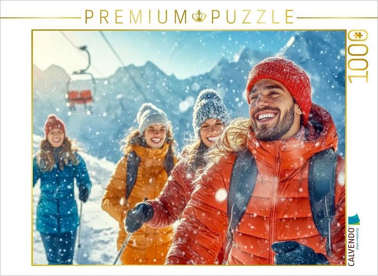 Produktbild: CALVENDO Puzzle Auf zur Gondel und zur n&auml;chsten Abfahrt | 1000 Teile Lege-Gr&ouml;&szlig;e 64x48cm Foto-Puzzle f&uuml;r gl&uuml;ckliche Stunden