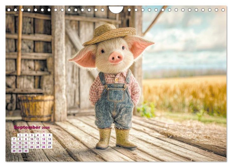 Produktbild: Vom Gl&uuml;ck, ein Schweinchen zu sein (Wandkalender 2026 DIN A4 quer), CALVENDO Monatskalender
