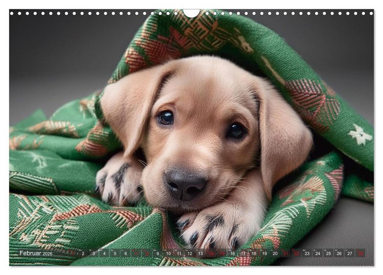 Produktbild: Welpen im Kuschelmodus - Herzerw&auml;rmende kleine Labrador Retriever (Wandkalender 2026 DIN A3 quer), CALVENDO Monatskalender