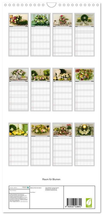 Produktbild: Familienplaner 2026 - Raum f&uuml;r Blumen mit 5 Spalten (Wandkalender, 21 x 45 cm) CALVENDO