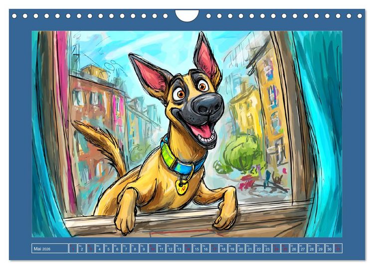 Produktbild: Malinois Fun. Lustige Cartoons vom Diensthund des Jahres! (Wandkalender 2026 DIN A4 quer), CALVENDO Monatskalender