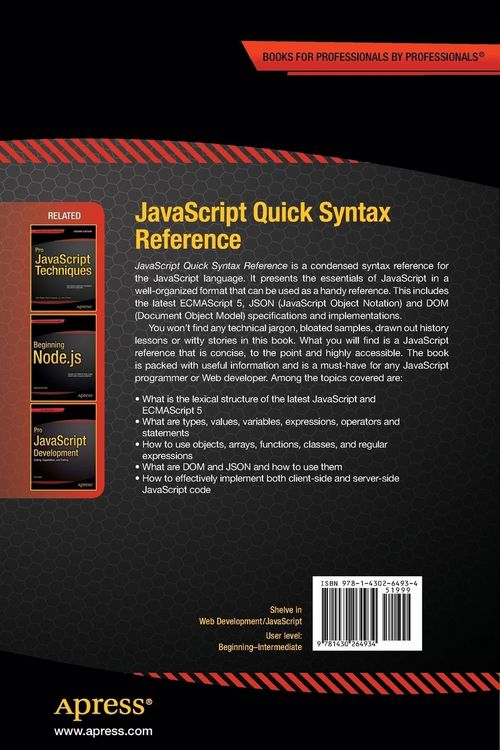 Produktbild: JavaScript Quick Syntax Reference