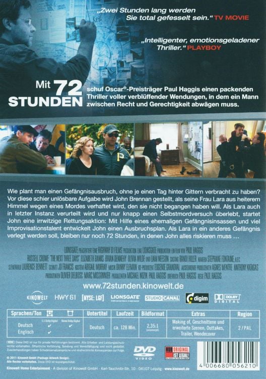 Produktbild: 72 Stunden - The Next Three Days