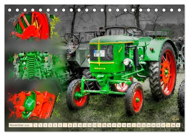 Produktbild: Oldtimer - Traktoren Parade (Tischkalender 2026 DIN A5 quer), CALVENDO Monatskalender