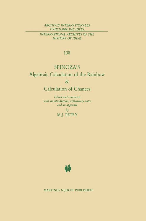 Produktbild: Spinoza&rsquo;s Algebraic Calculation of the Rainbow & Calculation of Chances