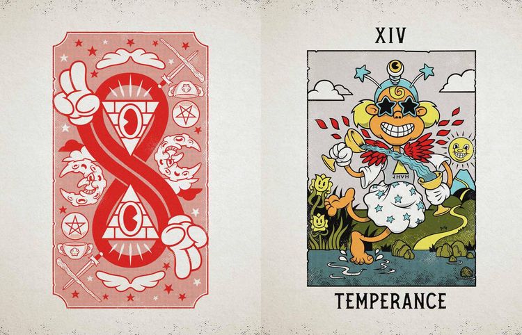 Produktbild: Mystical Medleys: A Vintage Cartoon Tarot Poster Book