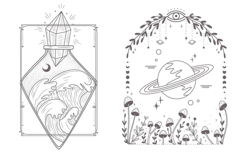 Produktbild: Inspiration Tarot – 50 mystische Motive zum Ausmalen für mehr Durchblick im Alltag