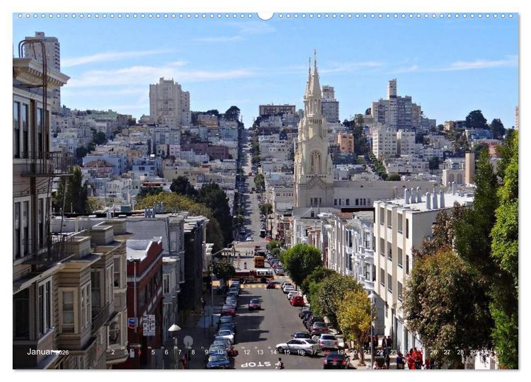Produktbild: San Francisco Westk&uuml;ste USA (Wandkalender 2026 DIN A2 quer), CALVENDO Monatskalender