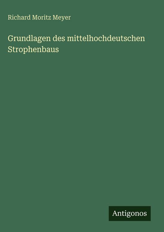 Produktbild: Grundlagen des mittelhochdeutschen Strophenbaus