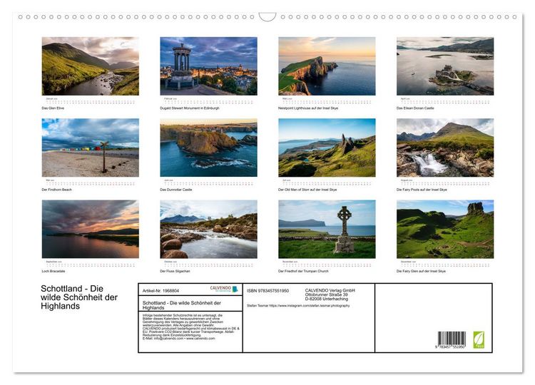 Produktbild: Schottland - Die wilde Sch&ouml;nheit der Highlands (Wandkalender 2026 DIN A2 quer), CALVENDO Monatskalender