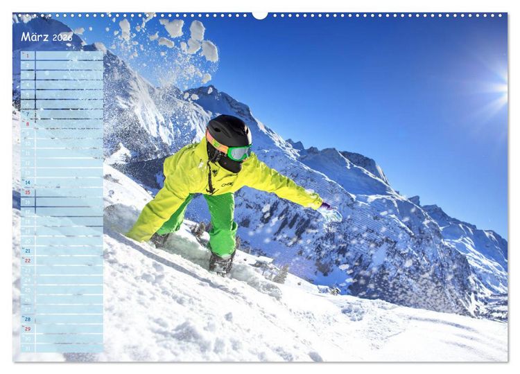 Produktbild: Ski und Snowboard - Leidenschaft im Schnee (Wandkalender 2026 DIN A2 quer), CALVENDO Monatskalender