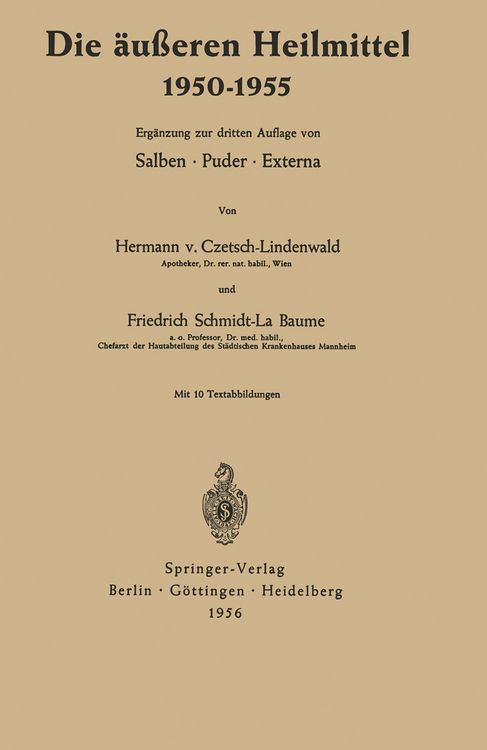 Produktbild: Die &auml;u&szlig;eren Heilmittel 1950&ndash;1955