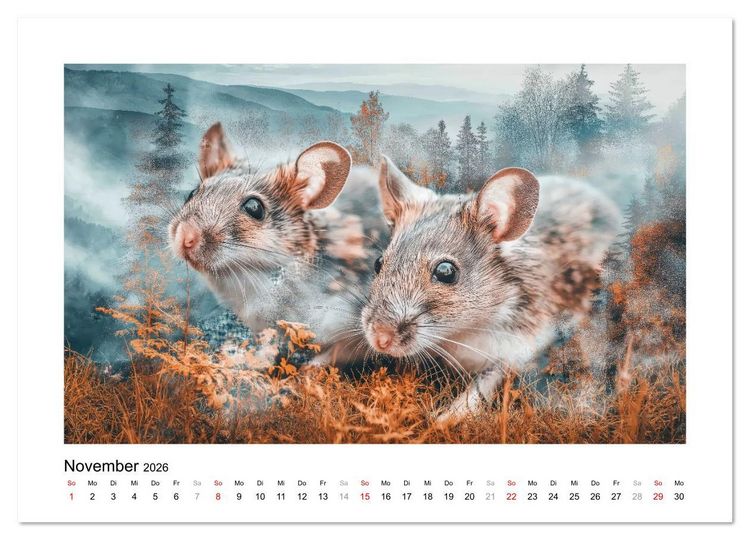 Produktbild: Tierisch wilde Waldbewohner (Wandkalender 2026 DIN A4 quer), CALVENDO Monatskalender