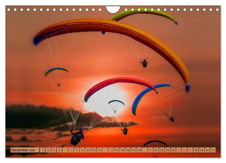 Produktbild: Frei sein - Paragliding (Wandkalender 2026 DIN A4 quer), CALVENDO Monatskalender
