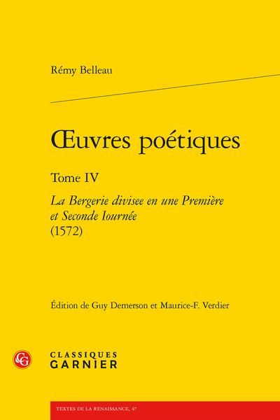 Produktbild: Oeuvres Poetiques Tome 4: La Bergerie Divisee En Une Premiere;