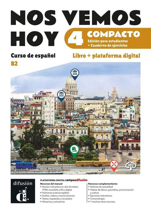 Produktbild: Nos vemos hoy 4 Compacto Ed. hibrida estudiantes + cuaderno de ejercicios