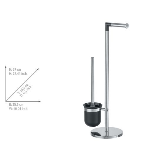 Produktbild: Stand WC-Garnitur Mod. Parus Edelstahl gl&auml;nzend, 2in1 Kombination aus gl&auml;nzendem Edelstahl