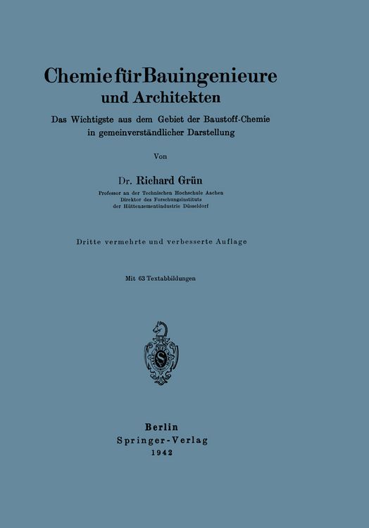 Produktbild: Chemie f&uuml;r Bauingenieure und Architekten