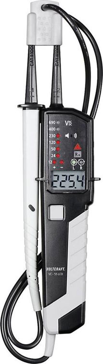 Produktbild: VOLTCRAFT VC-55 LCD Zweipoliger Spannungspr&uuml;fer CAT III 1000 V, CAT IV 600 V Akustik, LCD, LED