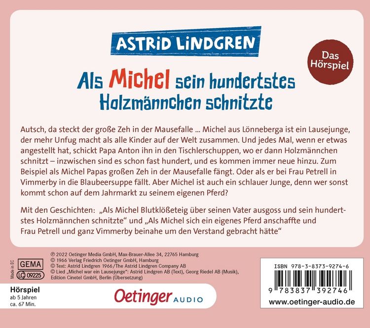 Produktbild: Als Michel sein hundertstes Holzm&auml;nnchen schnitzte. Das H&ouml;rspiel