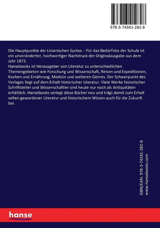 Produktbild: Die Hauptpunkte der Livianischen Syntax