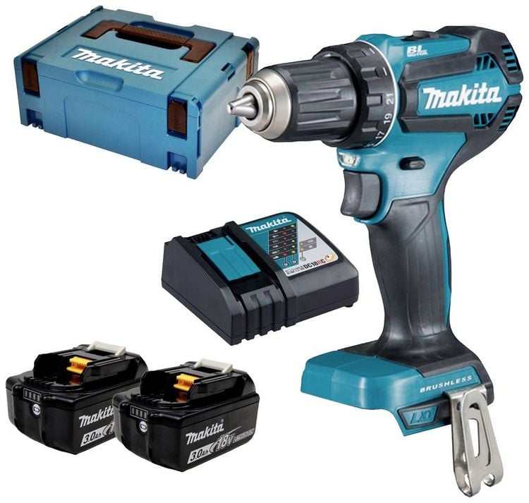 Produktbild: Makita DDF485RFJ Akku-Bohrschrauber 18 V 3 Ah Li-Ion inkl. 2. Akku, inkl. Koffer, inkl. Ladeger&auml;t