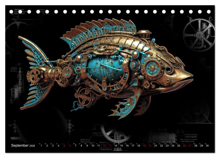 Produktbild: Mechanische Steampunk Tierwelt (Tischkalender 2026 DIN A5 quer), CALVENDO Monatskalender