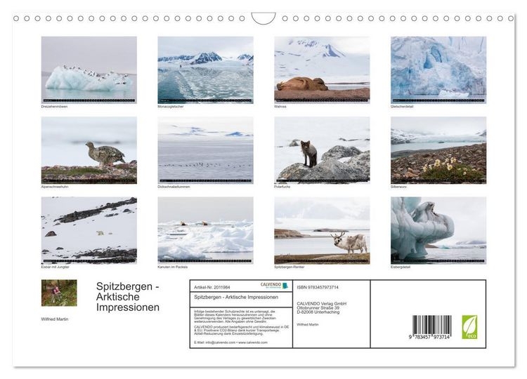 Produktbild: Spitzbergen - Arktische Impressionen (Wandkalender 2026 DIN A3 quer), CALVENDO Monatskalender