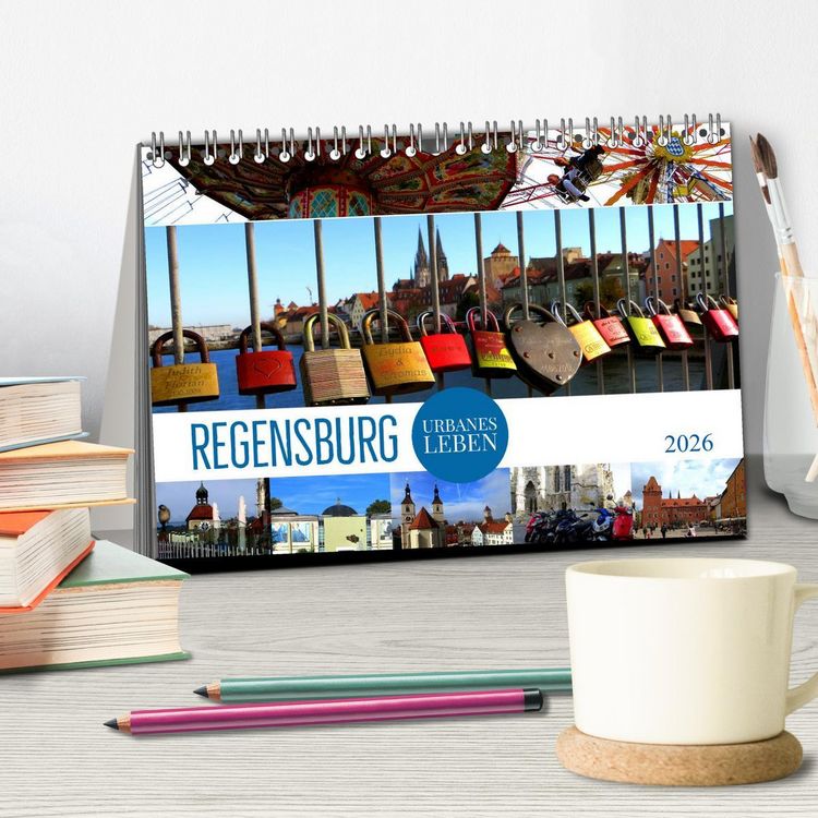 Produktbild: REGENSBURG - urbanes Leben (Tischkalender 2026 DIN A5 quer), CALVENDO Monatskalender