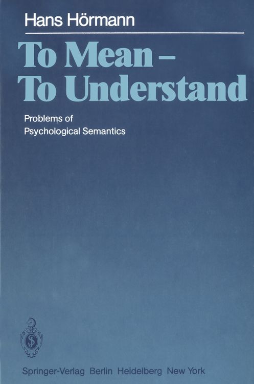 Produktbild: To Mean &mdash; To Understand