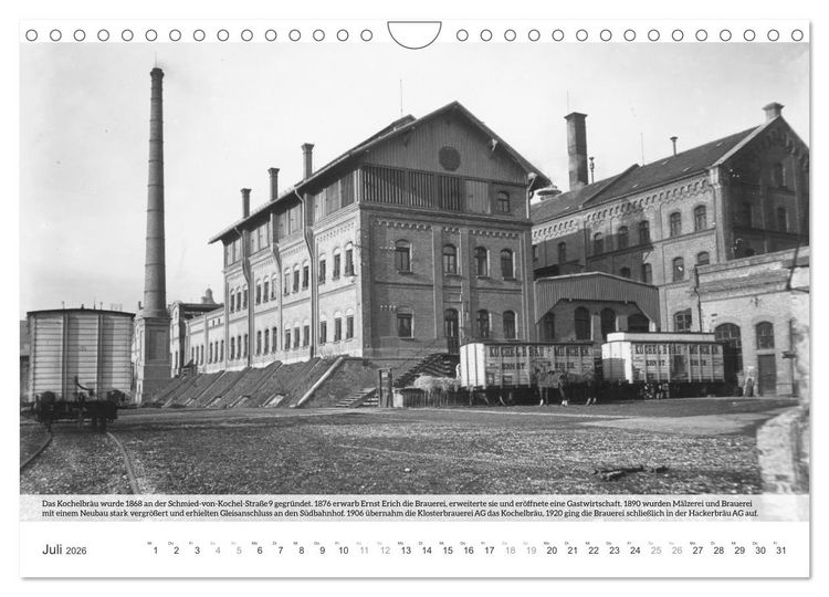 Produktbild: Historisches M&uuml;nchen - Alte M&uuml;nchner Brauereien, Brauh&auml;user und Bierpal&auml;ste (Wandkalender 2026 DIN A4 quer), CALVENDO Monatskalender