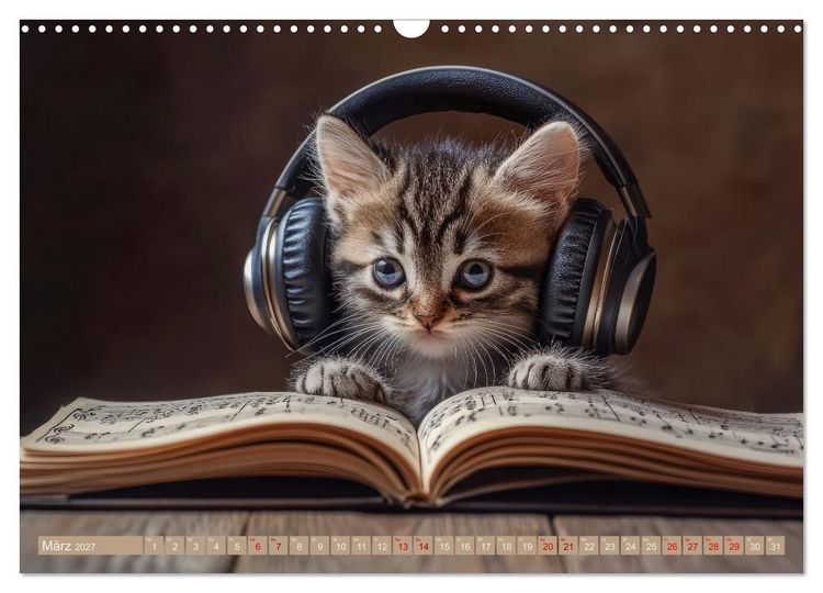 Produktbild: Miau-sikalische Momente (Wandkalender 2027 DIN A3 quer), CALVENDO Monatskalender