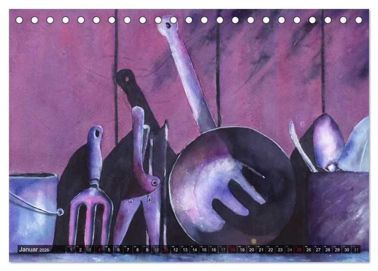 Produktbild: Garten Aquarelle (Tischkalender 2026 DIN A5 quer), CALVENDO Monatskalender