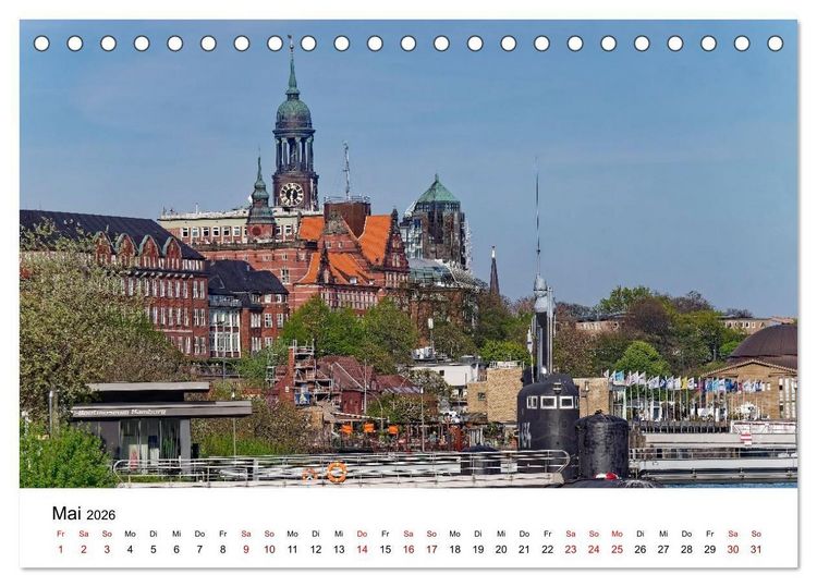 Produktbild: Hamburger Ansichten (Tischkalender 2026 DIN A5 quer), CALVENDO Monatskalender