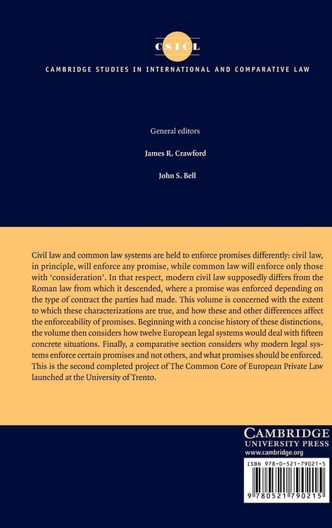 Produktbild: The Enforceability of Promises in European Contract Law