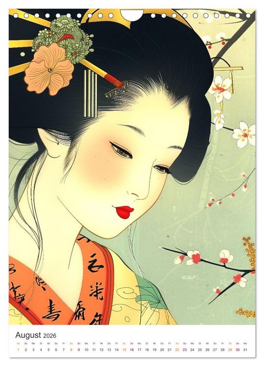 Produktbild: Geisha - Old School Poster Style (Wandkalender 2026 DIN A4 hoch), CALVENDO Monatskalender