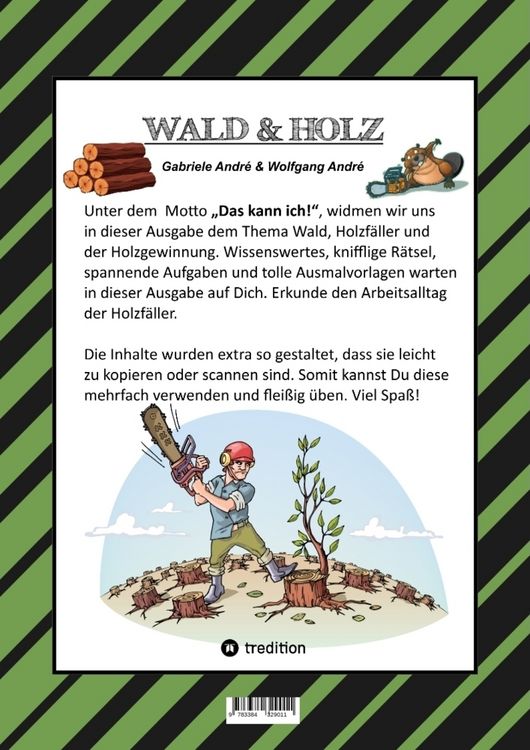 Produktbild: Craftbook - 100 Seiten Waldleben mit Tollen Ausmalmotiven - Spannende Knifflige R&auml;stel - Holzf&auml;ller - Umwelt