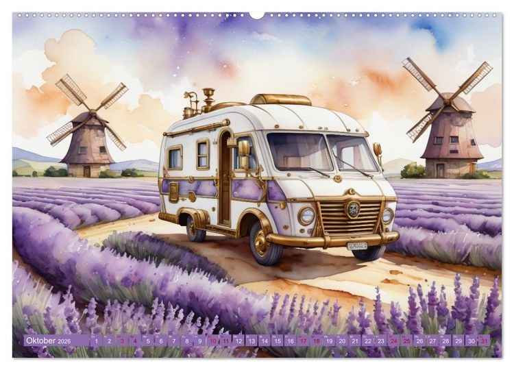 Produktbild: Steampunk Wohnmobile (Wandkalender 2026 DIN A2 quer), CALVENDO Monatskalender