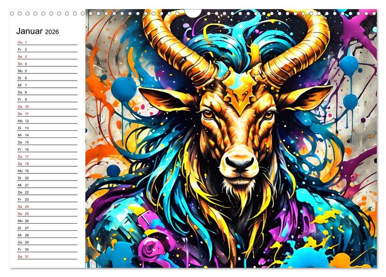 Produktbild: Street Art Sternzeichen (Wandkalender 2026 DIN A3 quer), CALVENDO Monatskalender