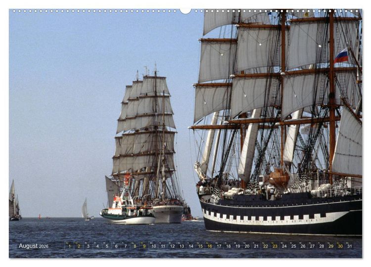 Produktbild: Analoge Fotografie Tall Ships Sail 1995 Bremerhaven (hochwertiger Premium Wandkalender 2026 DIN A2 quer), Kunstdruck in Hochglanz