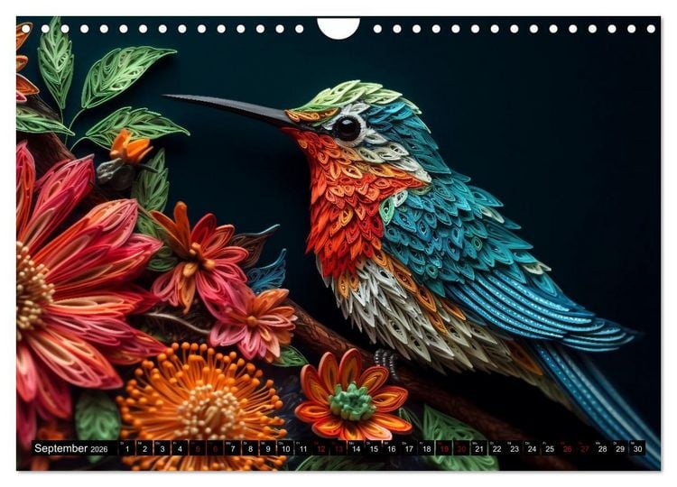 Produktbild: Quilling Inspirationen (Wandkalender 2026 DIN A4 quer), CALVENDO Monatskalender