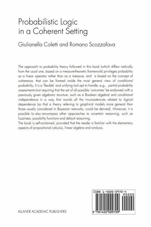 Produktbild: Probabilistic Logic in a Coherent Setting