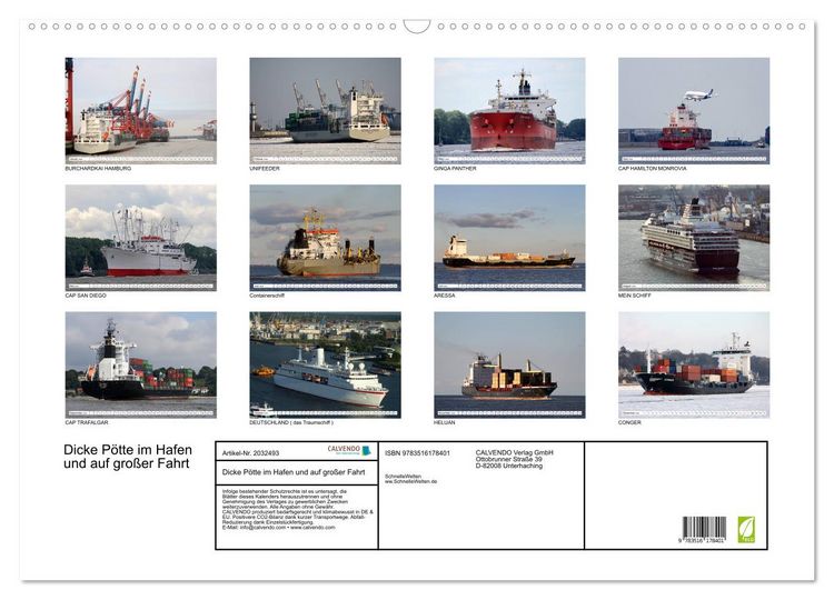 Produktbild: Dicke P&ouml;tte im Hafen und auf gro&szlig;er Fahrt (Wandkalender 2026 DIN A2 quer), CALVENDO Monatskalender