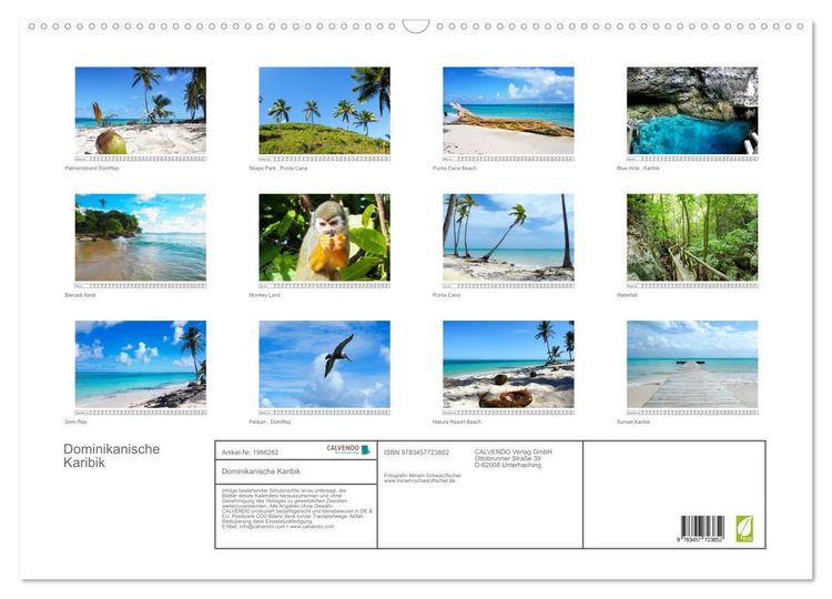 Produktbild: Dominikanische Karibik (Wandkalender 2026 DIN A2 quer), CALVENDO Monatskalender