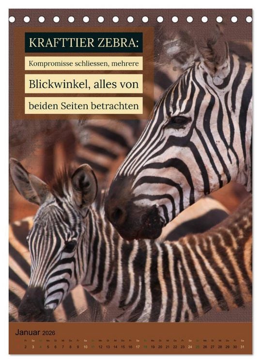 Produktbild: Afrikanische Krafttiere und deren Bedeutung (Tischkalender 2026 DIN A5 hoch), CALVENDO Monatskalender
